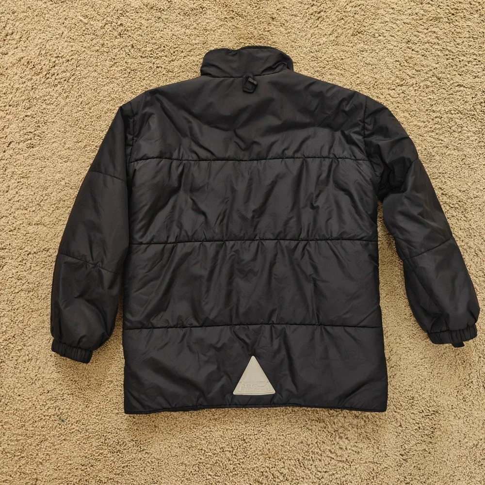 LL Bean Kids Primaloft Puffer Jacket Black Full Zip Insulated OV138 Size M 10-12